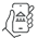 icon illustration of a hand holding a phone 